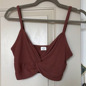 Wilfred Ribbed Twist Front Crop Top